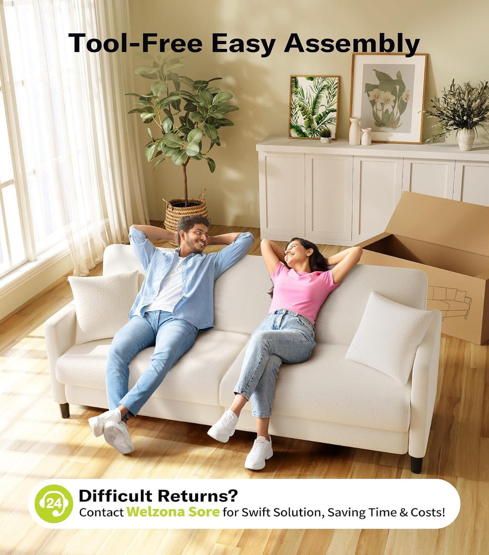Welzona Couches for Living Room, 83"Teddy Sofa Couch, Sofas for Living R...