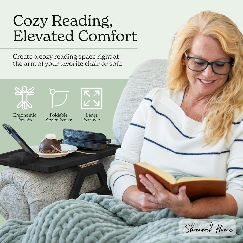 Shamrock Home Trayble Couch Arm Table - Teak