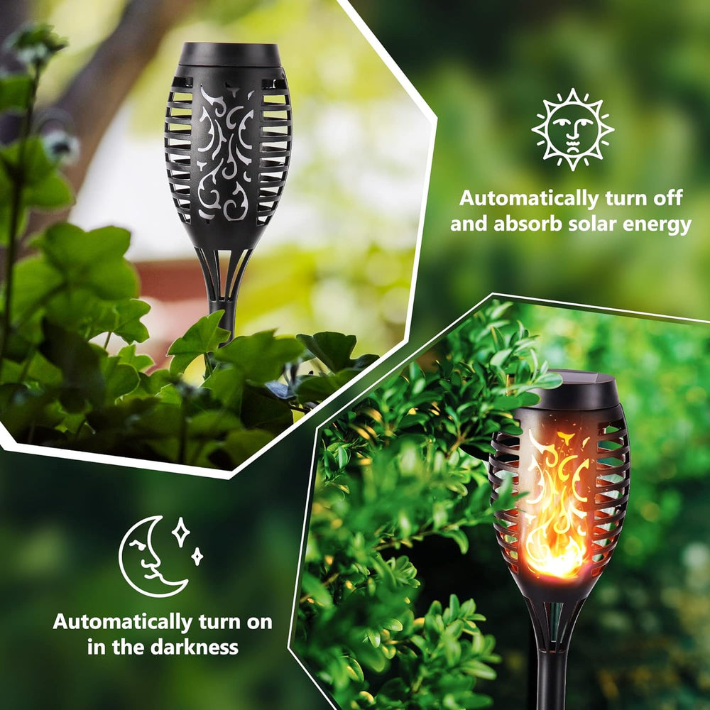 Toodour Solar Torch Flame Lights, 12 Pack Solar Halloween Lights Outdoor