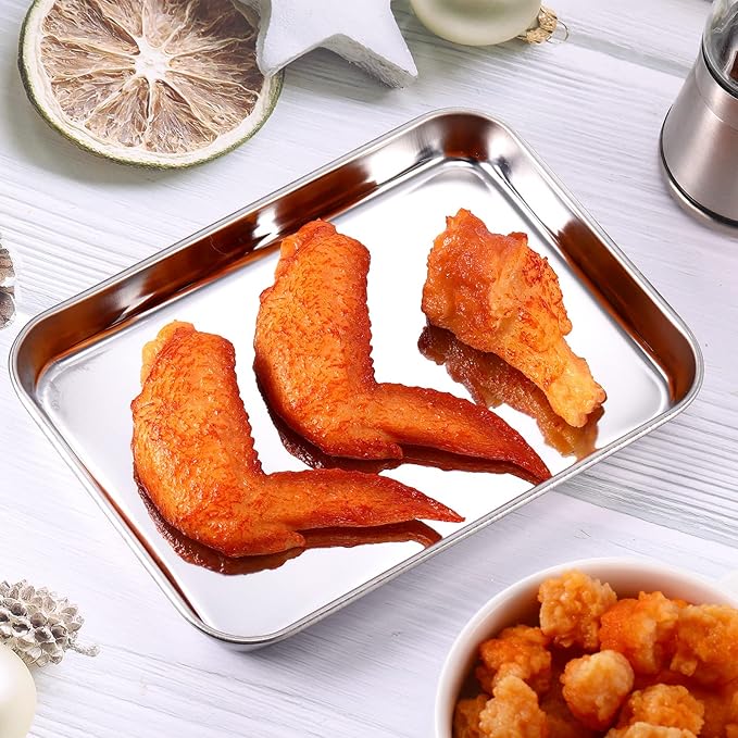 Mimorou 12 Pcs Baking Sheet Stainless Steel Cookie Small Metal Sheet Pans