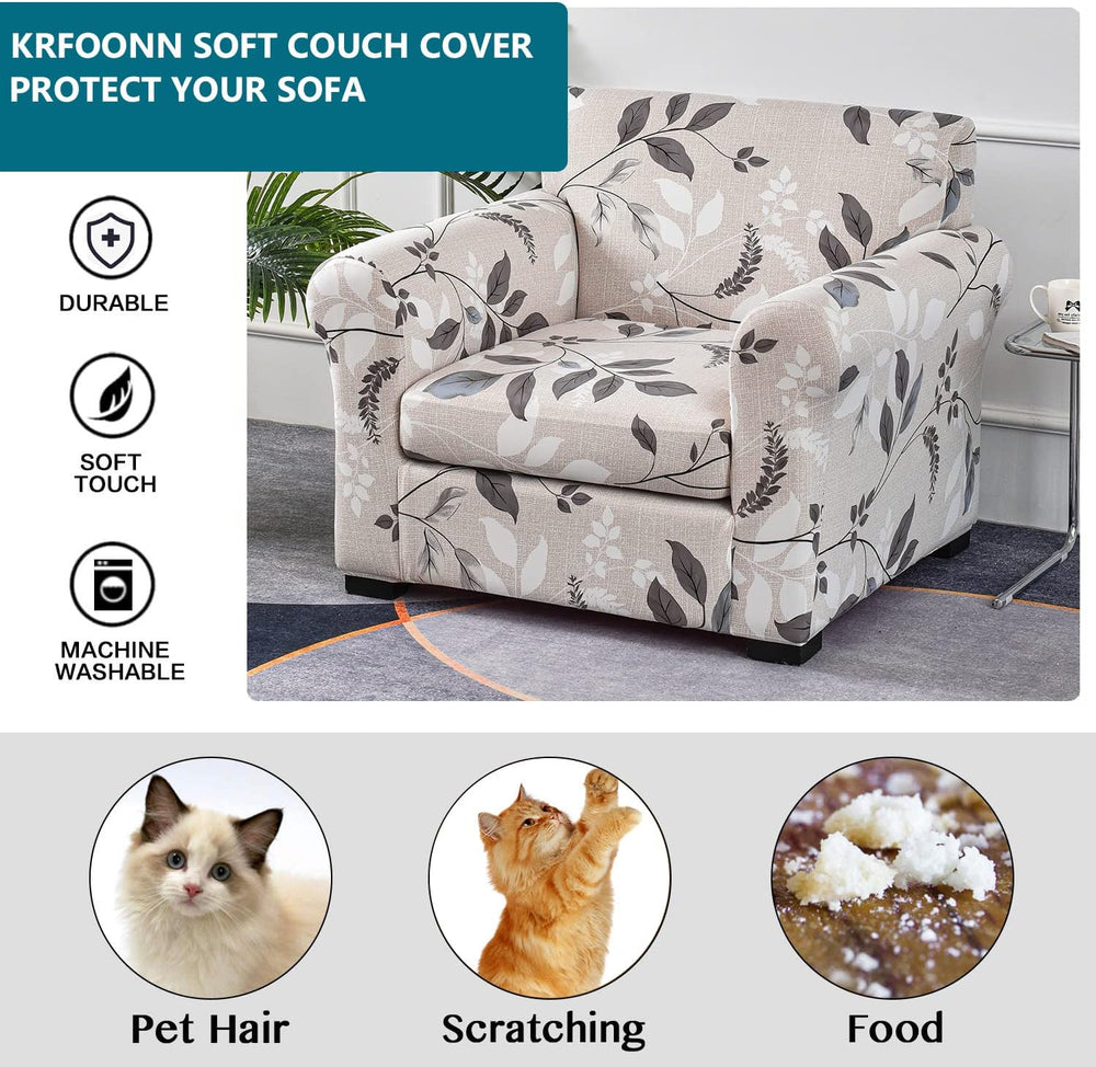 KRFOONN 2 Piece Chair Covers Armchair Sofa Couch Slipcover, Small, 23