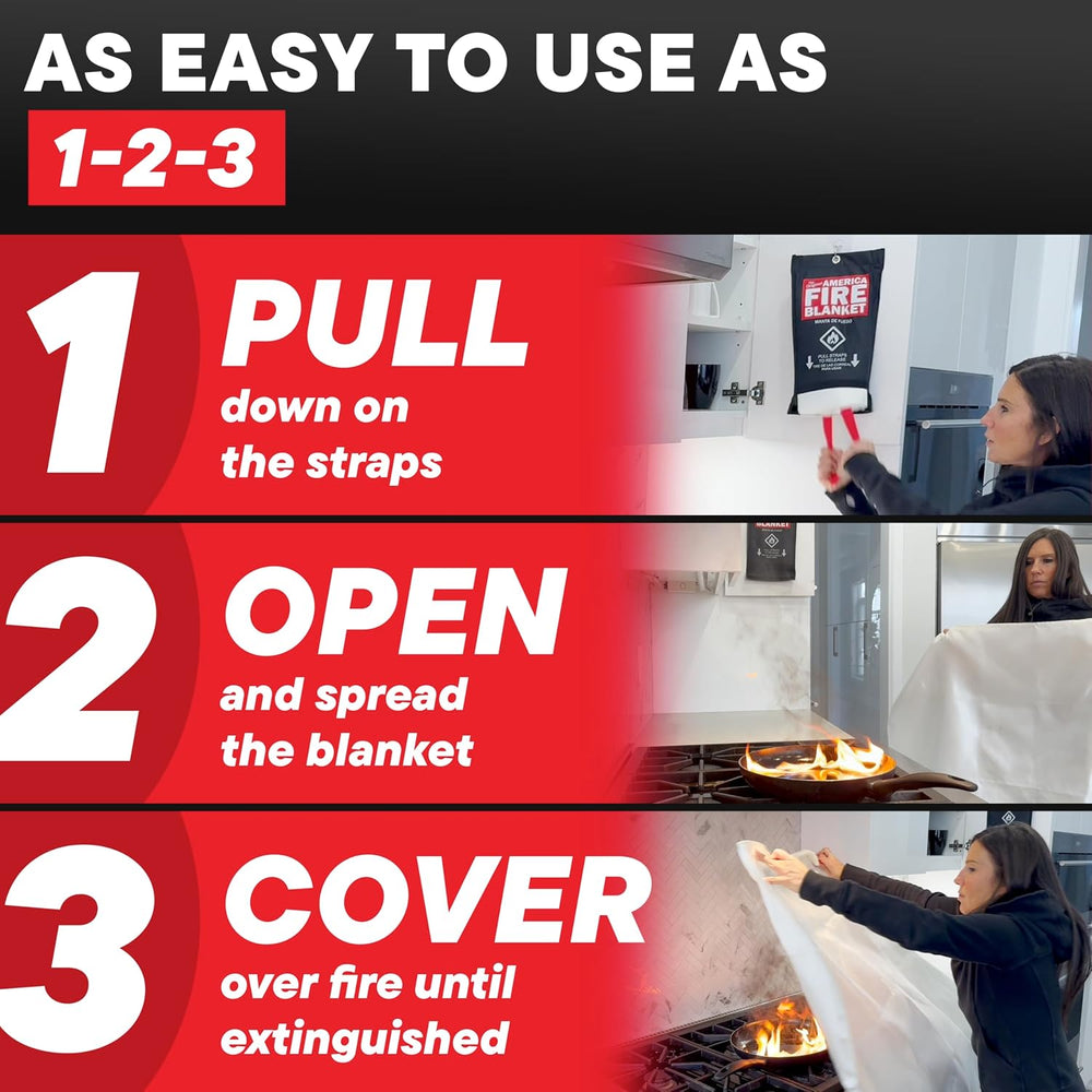 America Fire Blanket, Fire Blanket – Puts Out Fires in Seconds, Never Expires...