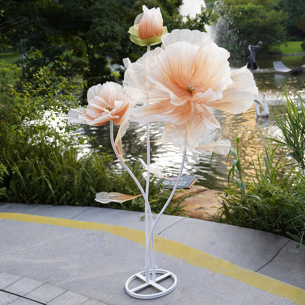 Giant Artificial Flower Decor,Oversized Gradient Organza Flower with Bendable...