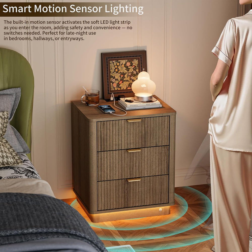 Dresser and Nightstand Sets 3 Piece, Bedroom Set with Charging Station, Large...