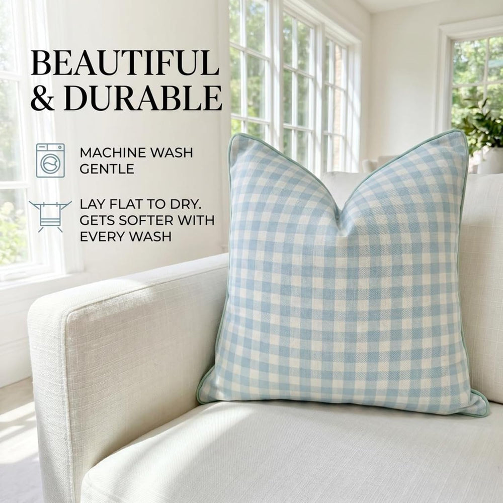 Jillien Harbor “The Charlie” Decorative Pillow Cover – Blue and White Accent ...