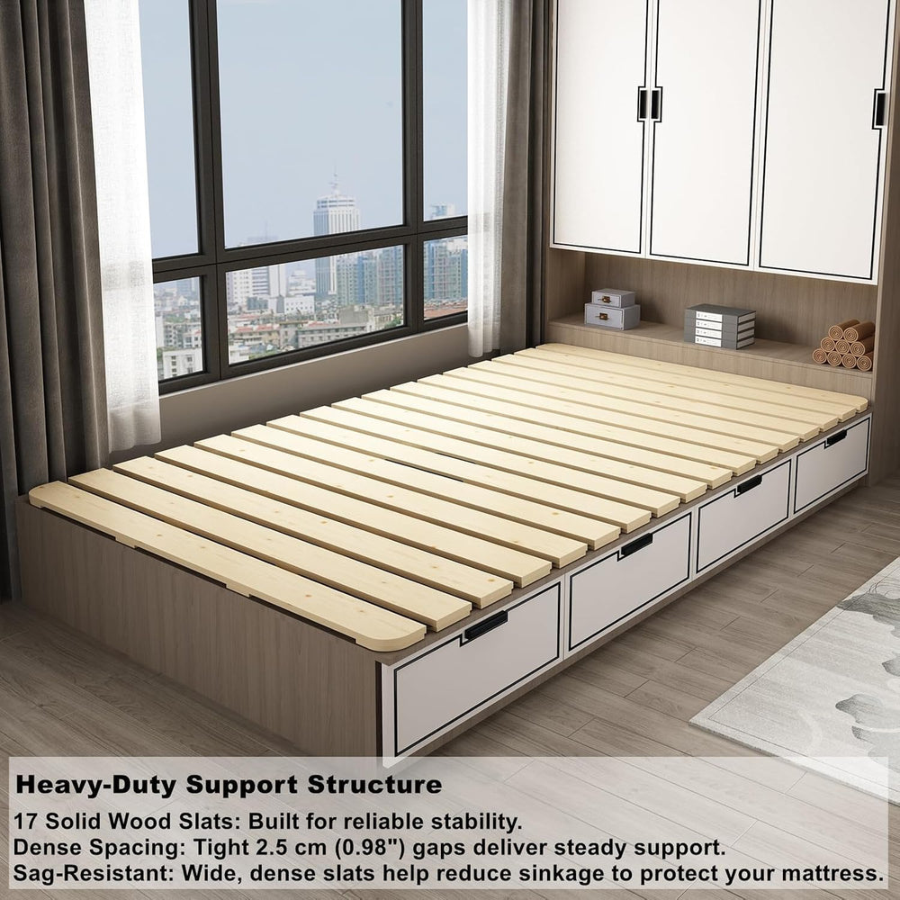 Foldable Floor Bed Frame for Japanese Futon Mattress Full Size