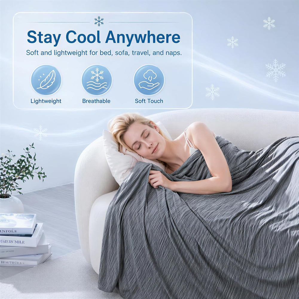 King Size Cooling Blanket for Hot Sleepers - Lightweight Breathable Cool Cold...