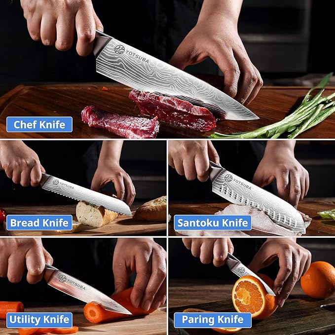 YOTSUBA 5 PCS Kitchen Knife Set, Professional Razor Sharp Japanese Knife Set