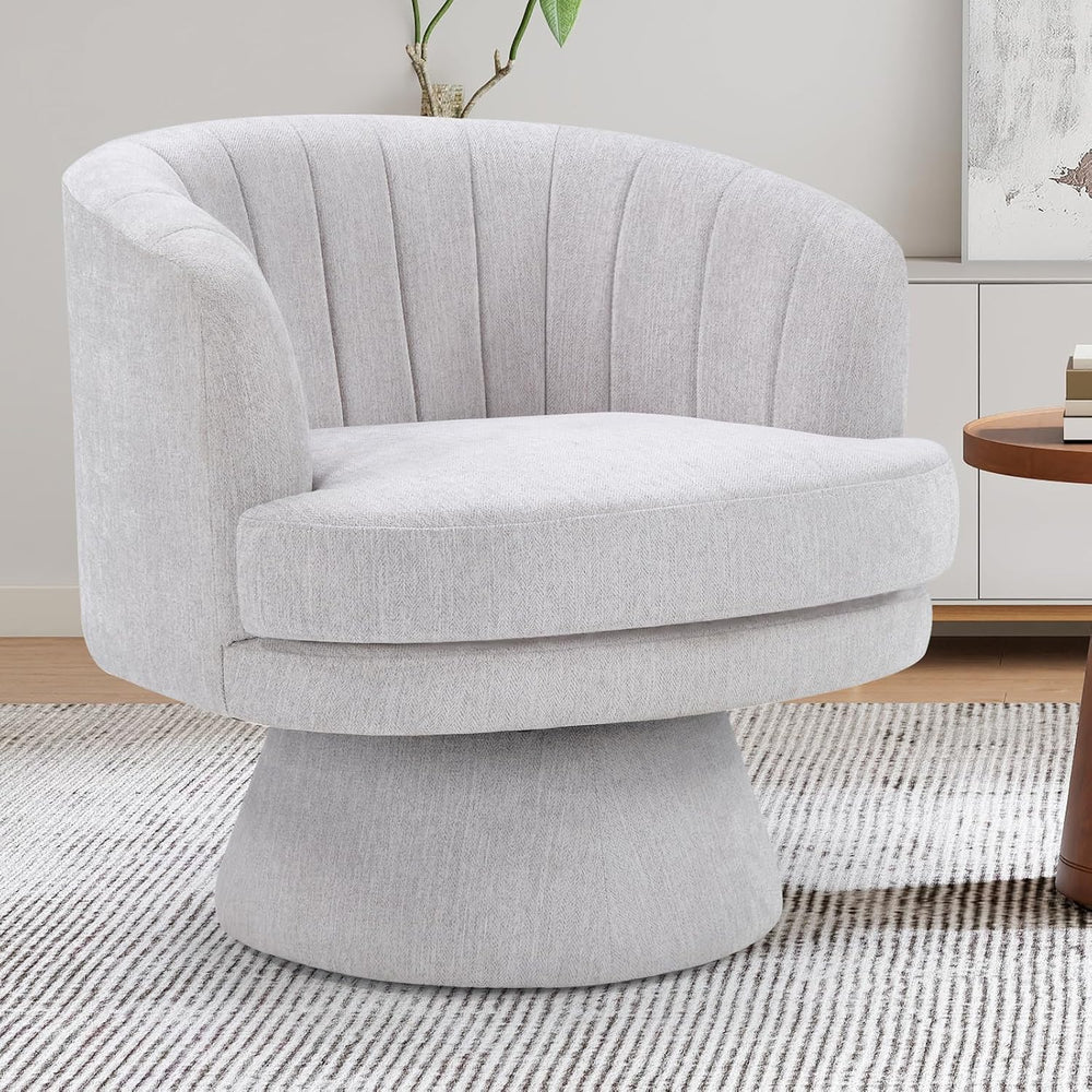 CANMOV Swivel Accent Chair with Armrest, Modern 360 Degree Swivel Barrel Chai...