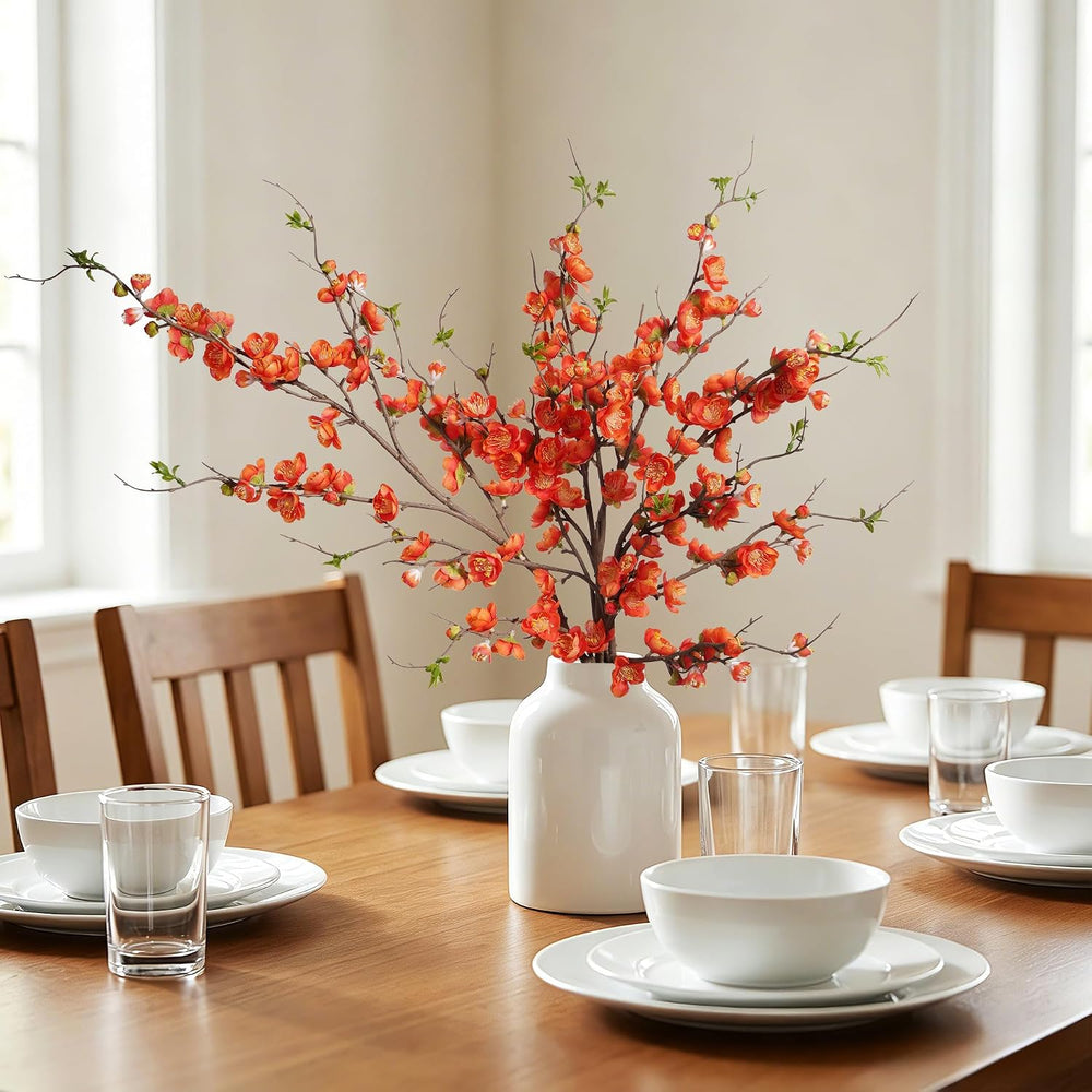 4PCS Cherry Blossom Branches Artificial Plum Blossom Fake Flowers Silk Flower...