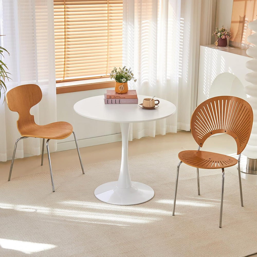 Round Dining Table, 31.5" Circle Tulip Table with Thickened Tabletop &am...