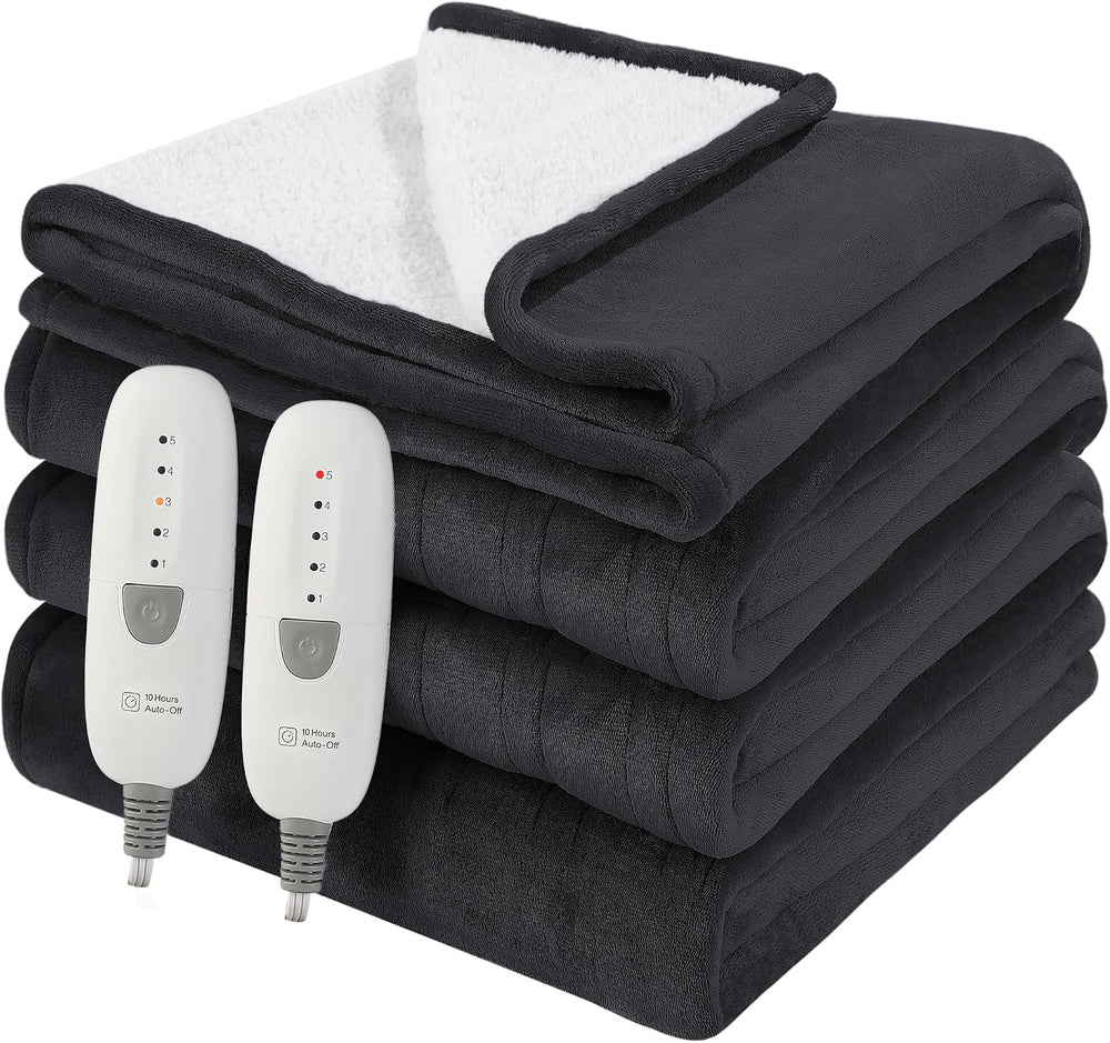 King Size Heated Blanket 100''X90'' Dual Control Heating Blan...