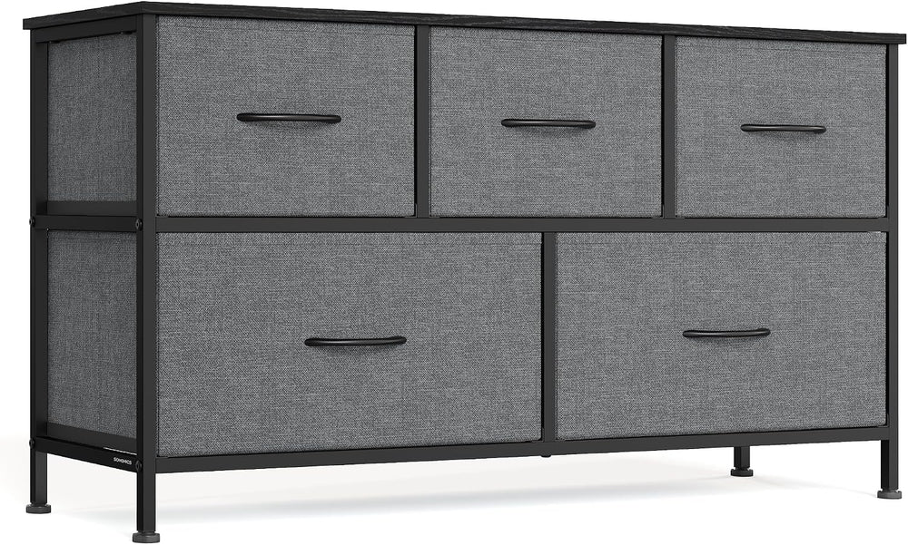 SONGMICS Dresser for Bedroom, Wide Dresser with 5 Fabric Drawers