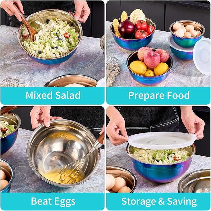 4 Piece Rainbow Mixing Bowls