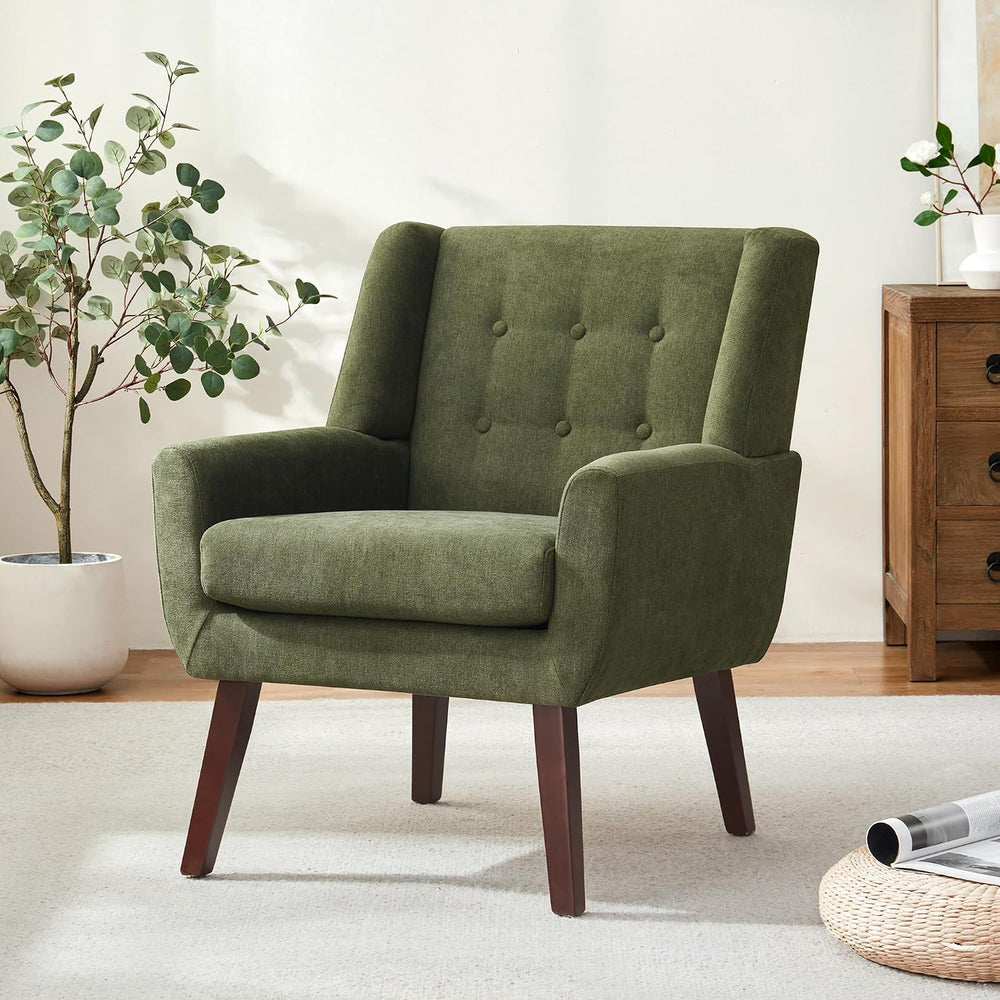 HUIMO Accent Chair for Living Room,Upholstered Button Fabic Armchair Chair