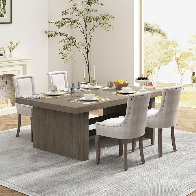 Dining Chairs Set of 4, Kitchen & Dining Room Chairs, Fabric Upholstered ...
