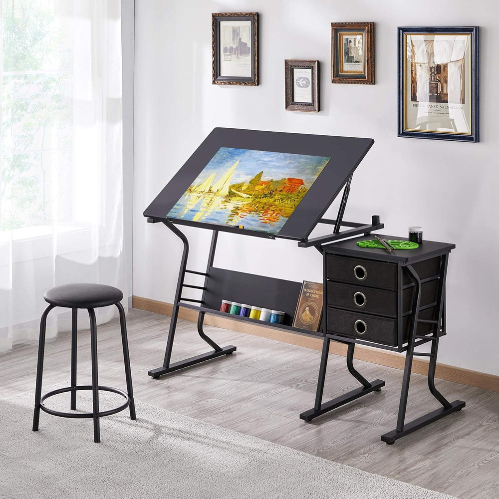 Yaheetech Drafting Table for Adults/Artists, Drawing Desk, Tabletop Adjustabl...