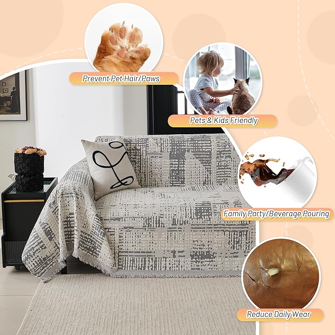 MYSKY HOME Boho Sofa Covers, Couch Covers