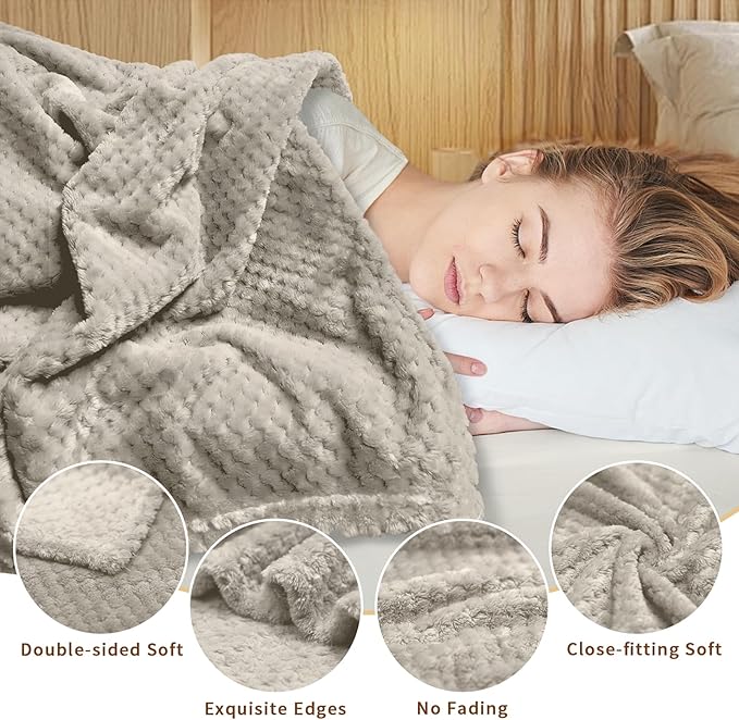 4 Pack Fleece Throw Blankets 50x60 Inches
