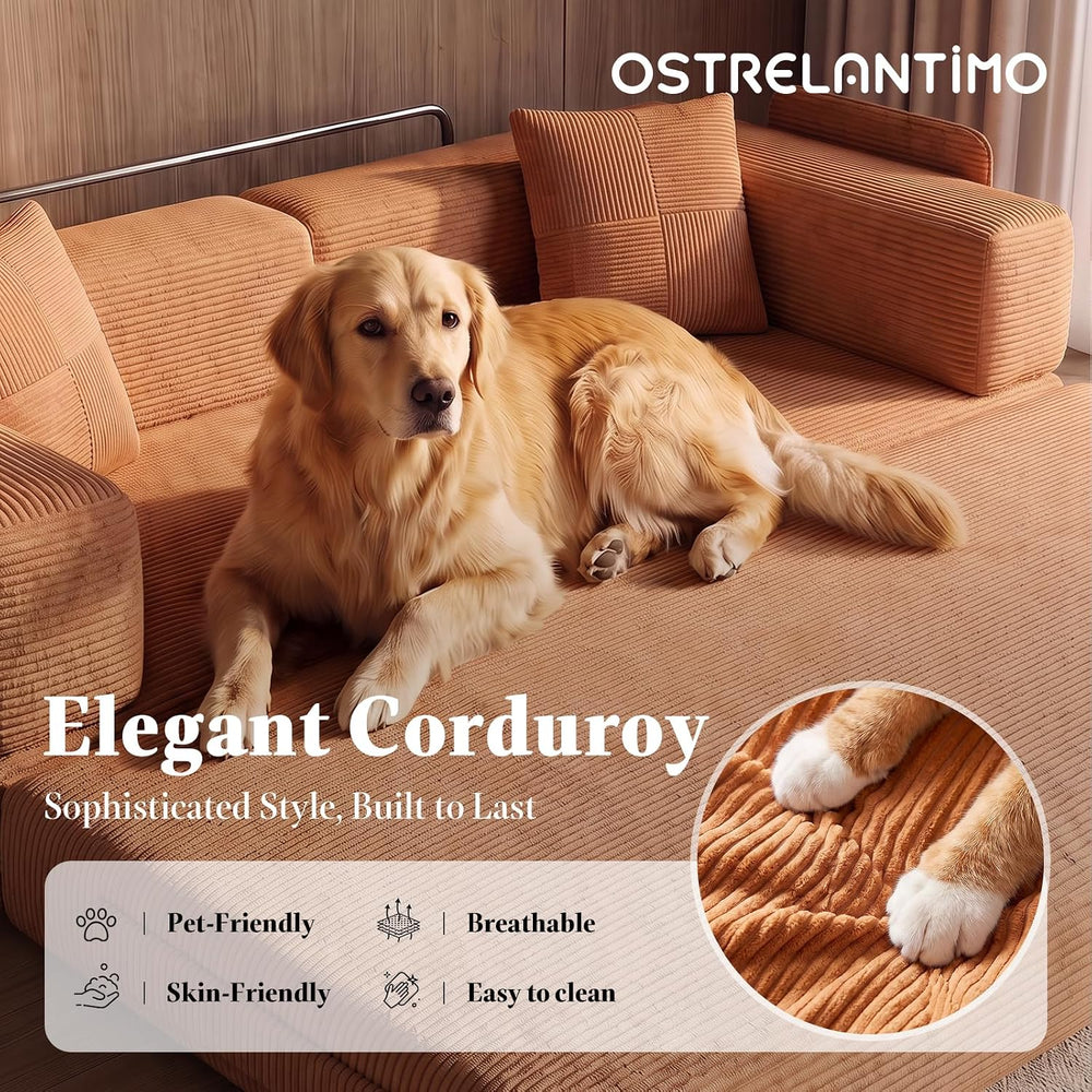 79.5" Convertible Floor Sofa Bed, 5-In-1 Corduroy Futon Couch, No Assembly