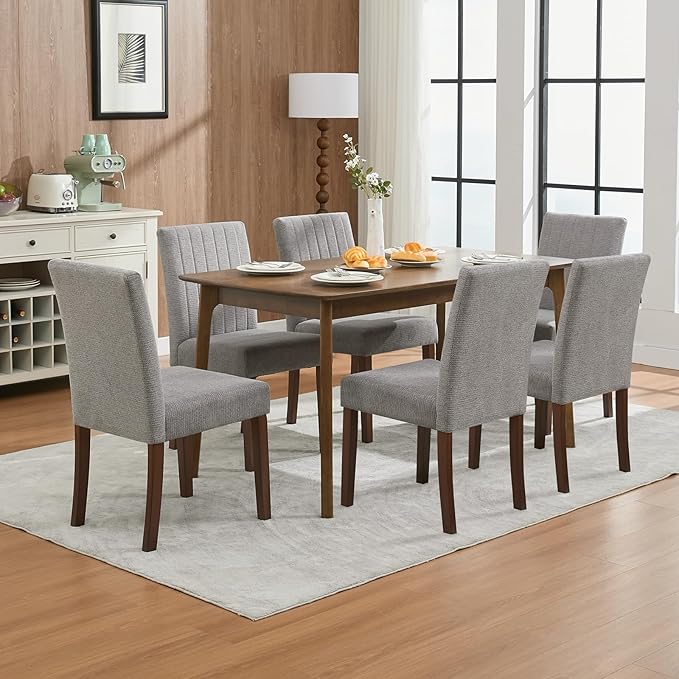 Upholstered Dining Chairs Set of 4, Button Tufted Parsons Chairs with Wood Le...