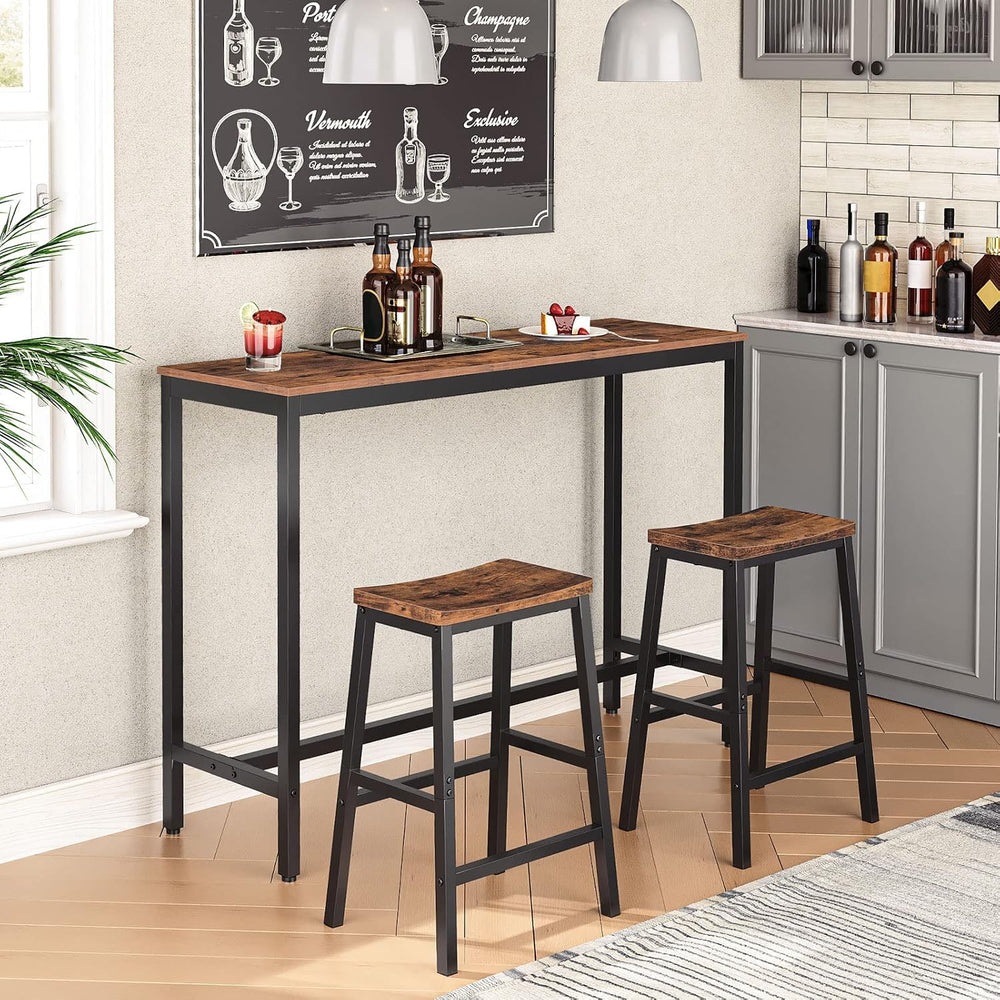 HOOBRO Bar Stools, Set of 2 Bar Chairs, 23.6 Inch Saddle Stools, Kitchen Coun...