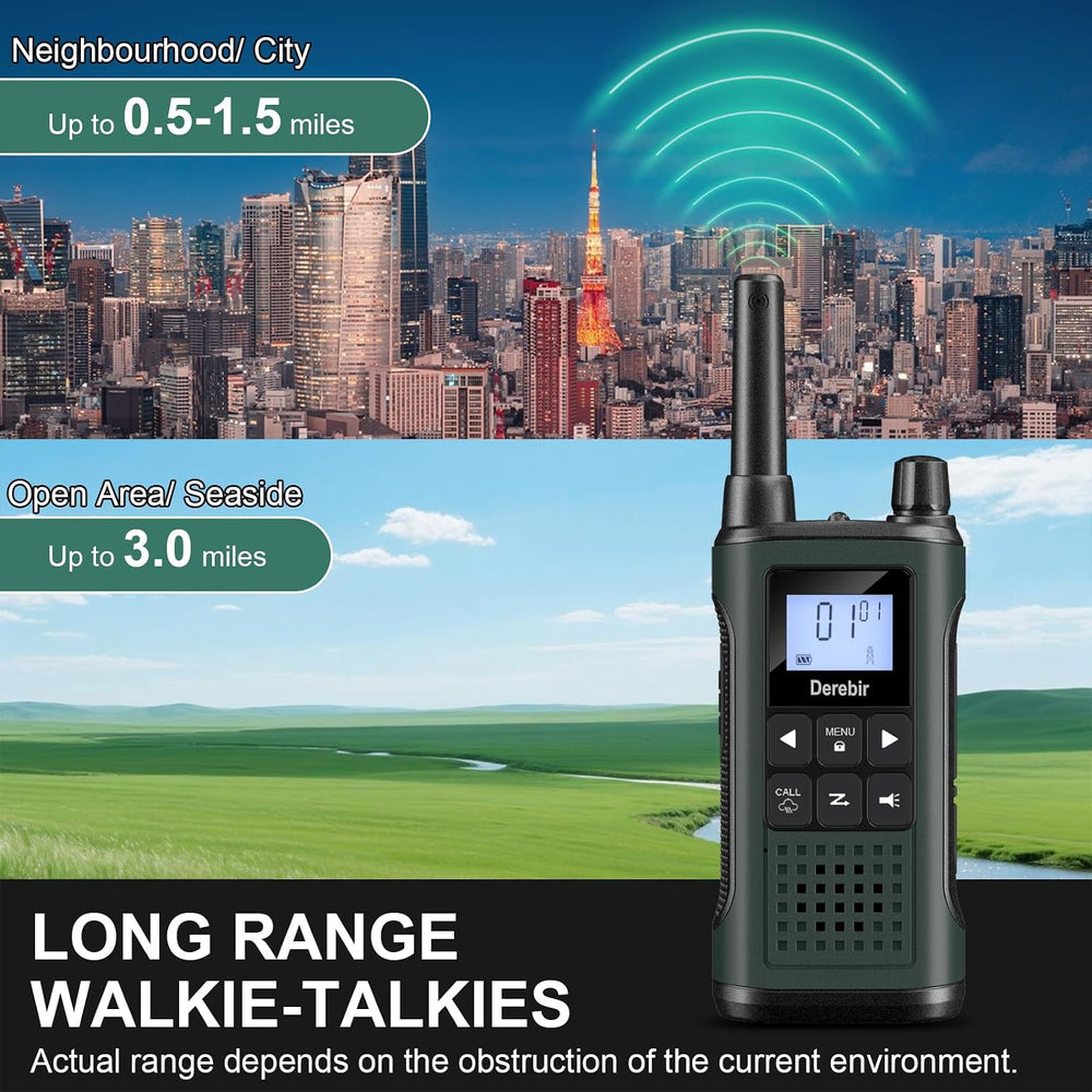 Walkie Talkies for Adults Rechargeable-2 Pack (Khaki & Dark Green)