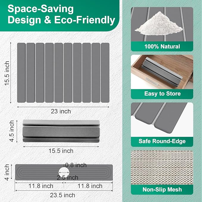 Stone Drying Mat for Kitchen Counter, Diatomaceous Earth Quick Dry Stone Mats