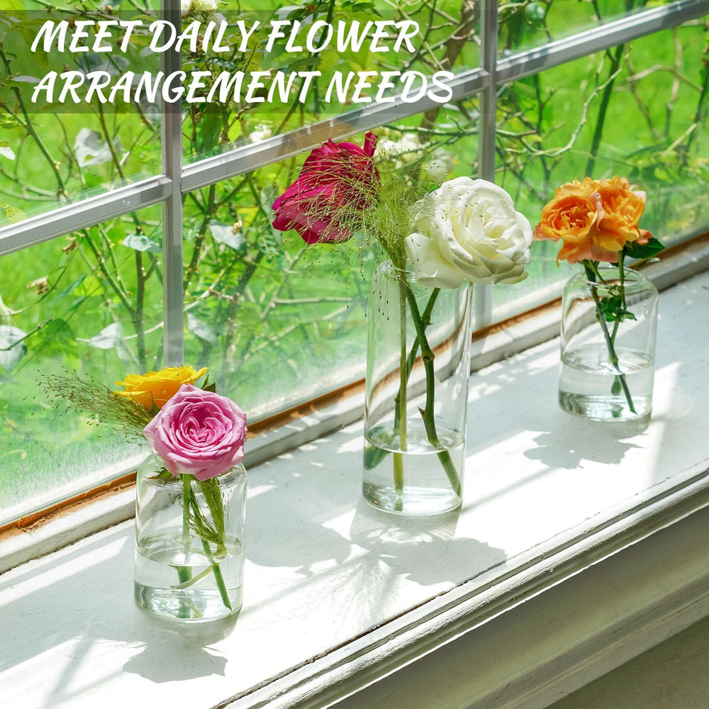 Glass Bud Vases Set of 24 - Clear Flower Vases for Centerpieces, Small Glass ...