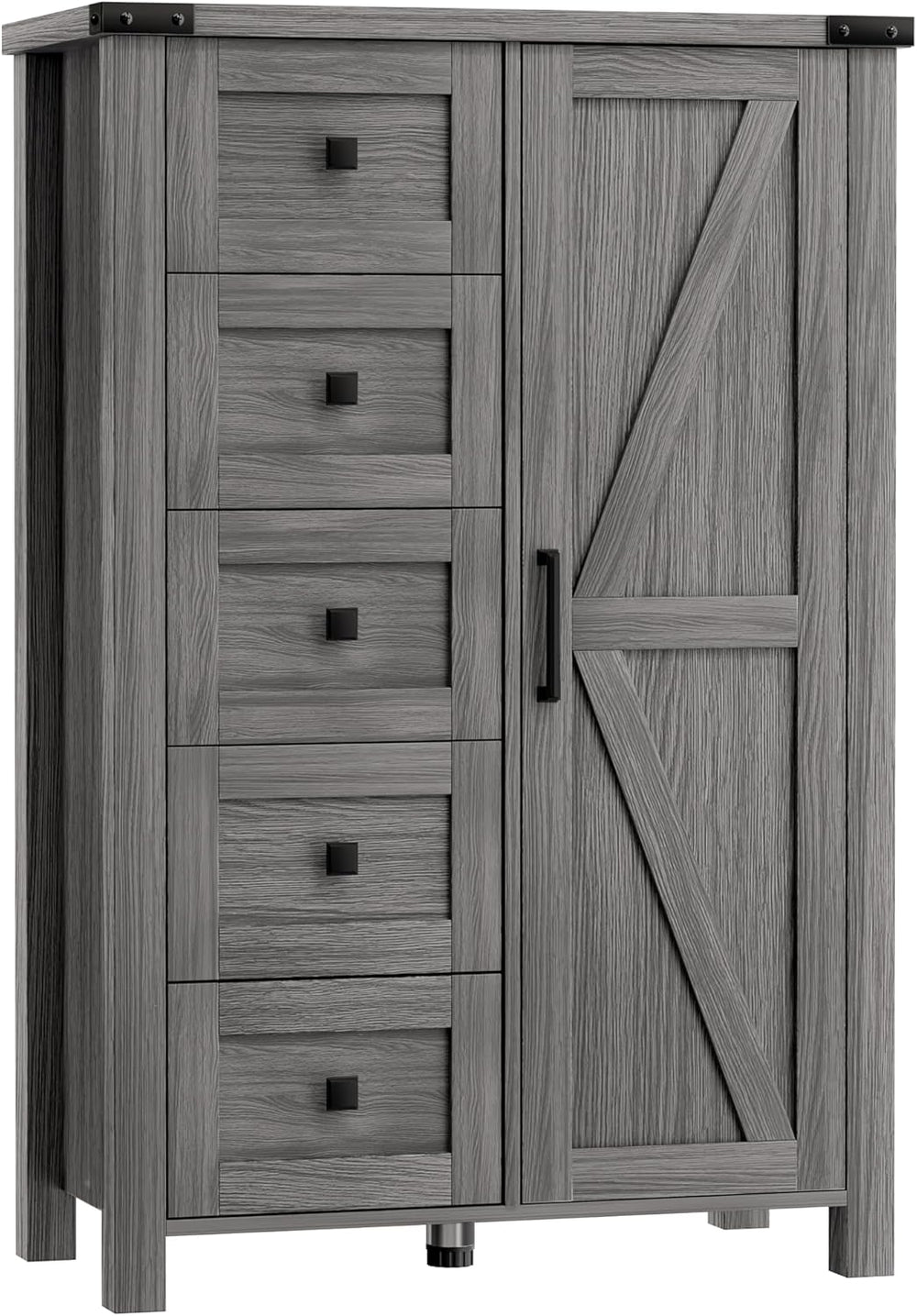 VVFLU Farmhouse Dresser Storage Cabinet Chest of Drawer for Bedroom, 5 Drawer...