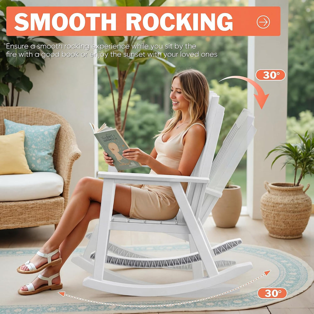 Flamaker Outdoor Rocking Chairs, PP Material Patio Rocking Chairs All Weather...