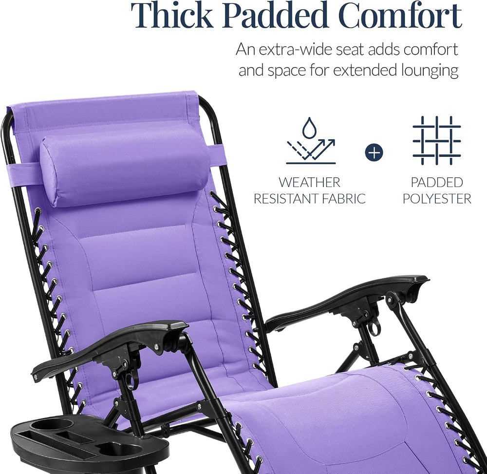 Best Choice Products Oversized Padded Zero Gravity Chair, Folding Outdoor Pat...