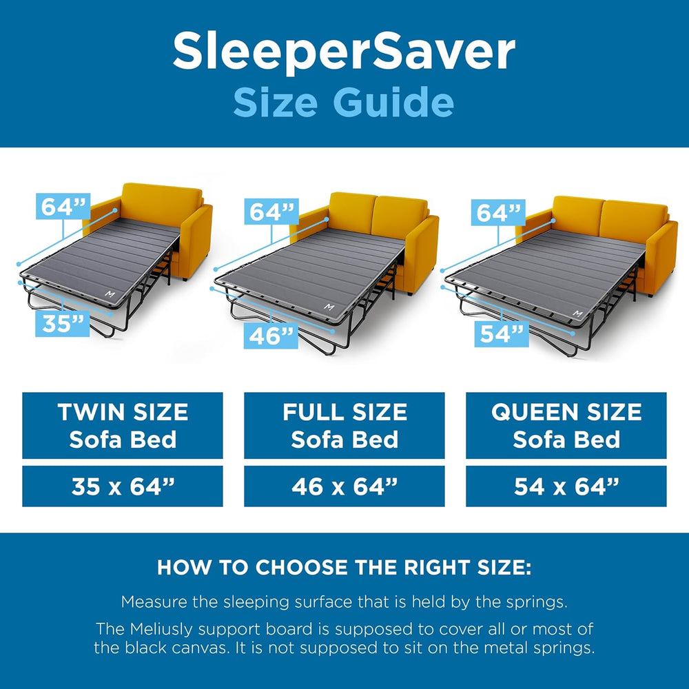 Meliusly Sleeper Sofa Bed Support Board Full (46x64) - Permanent Fit