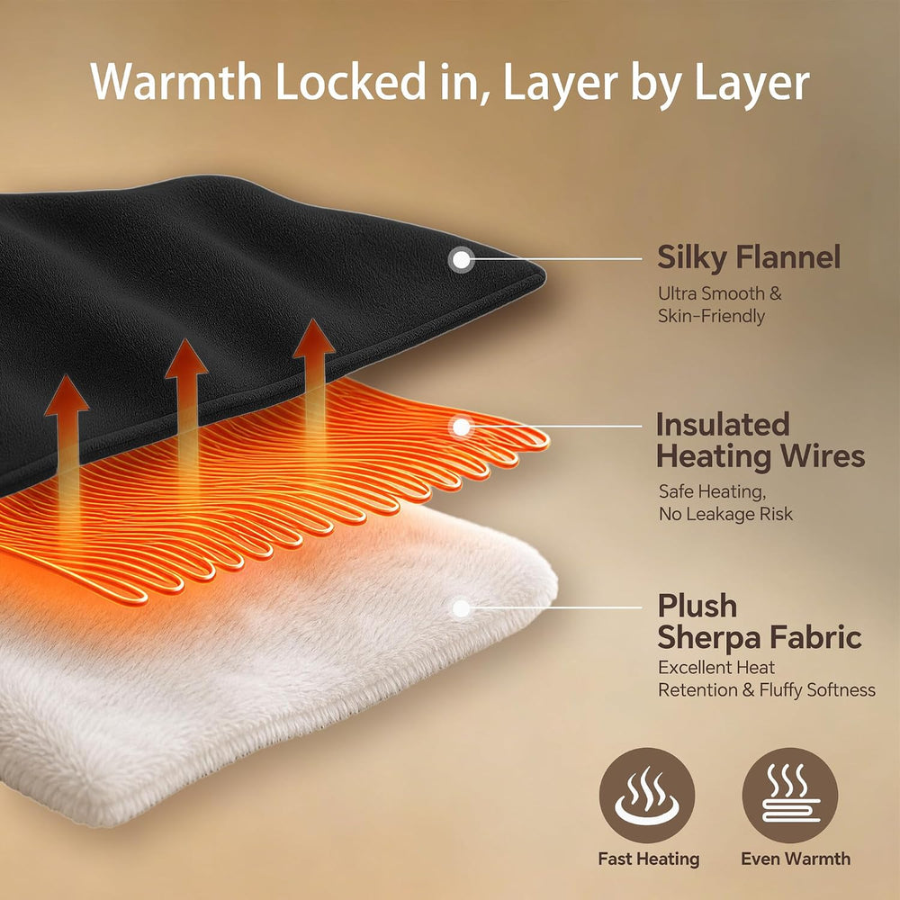 King Size Heated Blanket 100''X90'' Dual Control Heating Blan...