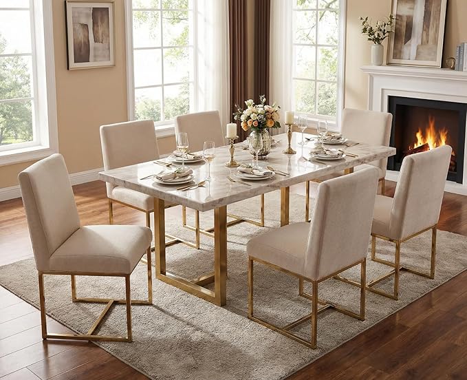 CIMOTA Modern Dining Chairs Set of 2, Upholstered Dining Room Chairs Armless ...