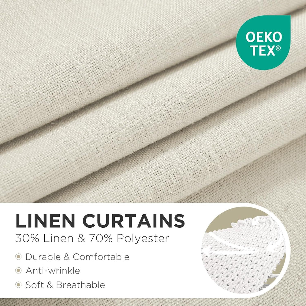 Joydeco Curtains, 108 Inches Long, 2 Panels Set, Farmhouse Drapes for Living ...