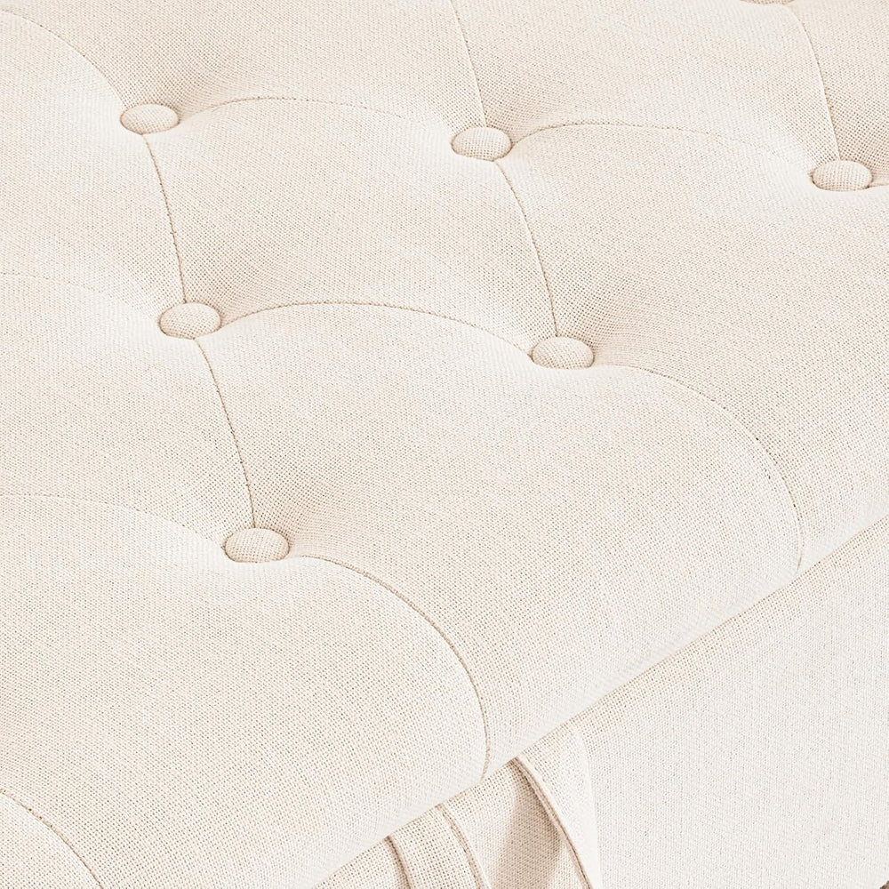 Furniliving 51” Storage Benches, End of Bed Bench with Button-Tufted Large Up...