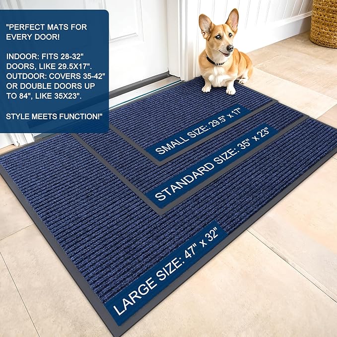 OLANLY Front Door Mat Indoor Outdoor Entrance, Waterproof Heavy Duty Doormat ...