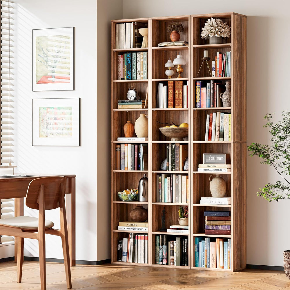 IRONCK Tall Narrow Bookshelf 8 Tiers, Compact Corner Bookcase, Floor Standing...