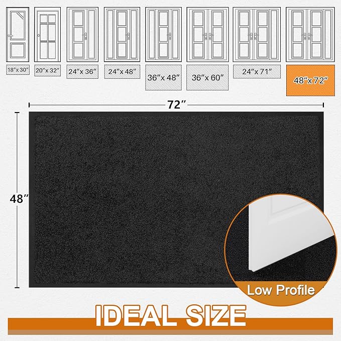 Mibao Dirt Trapper Door Mat for Indoor Outdoor, Waterproof All-Season,