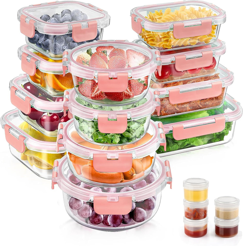 34pcs Glass Food Storage Containers