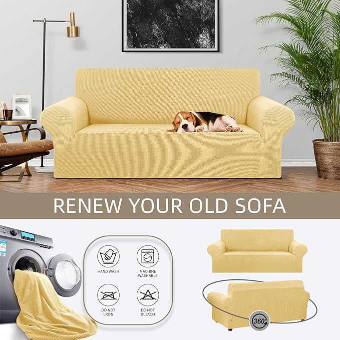 KEKUOU Stretch Loveseat Sofa Cover Slipcover, Couch Covers
