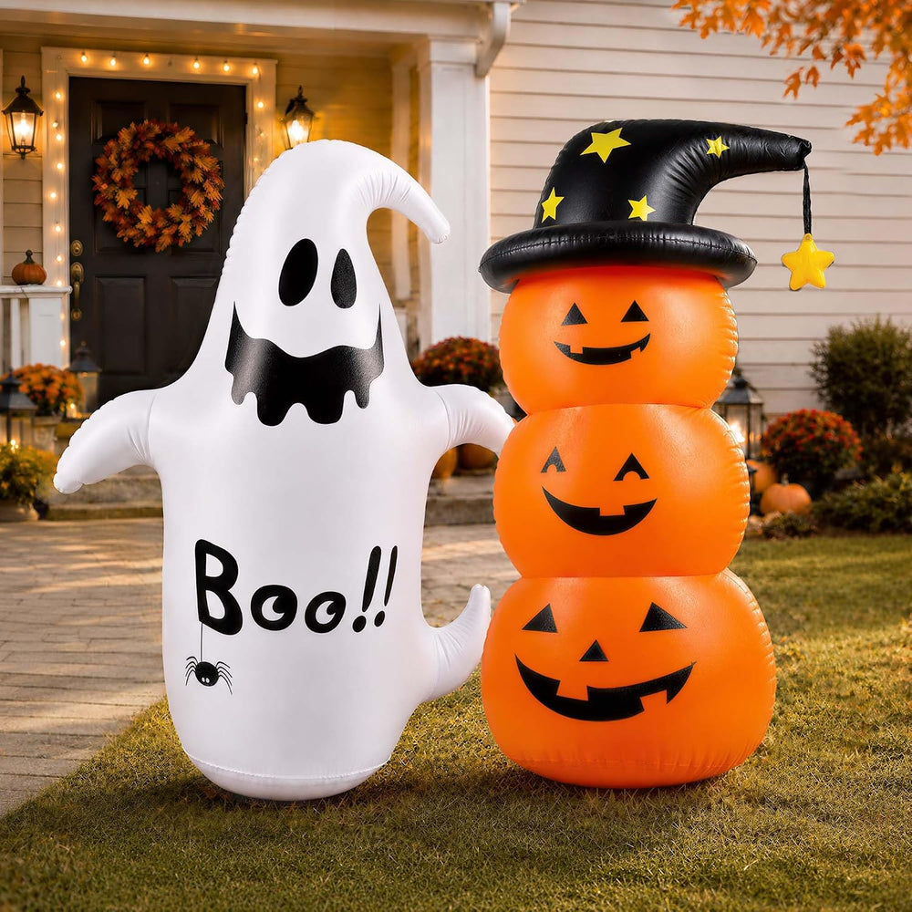 2PCS Inflatable Halloween Decorations Outdoor, 4FT Cute Blow Up Yard Decor