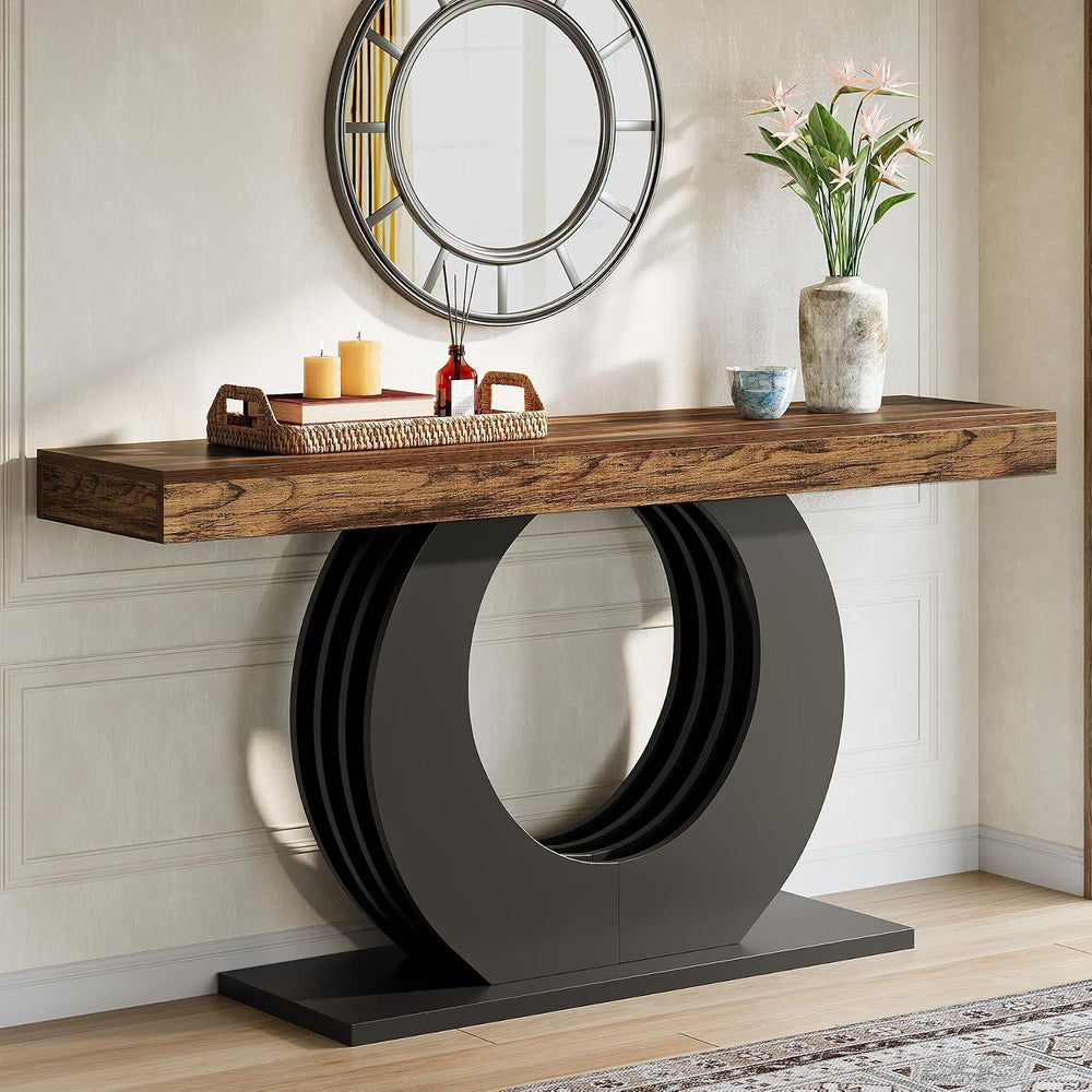 Tribesigns 63-Inch Console Sofa Table, Rustic Industrial Farmhouse Entryway T...