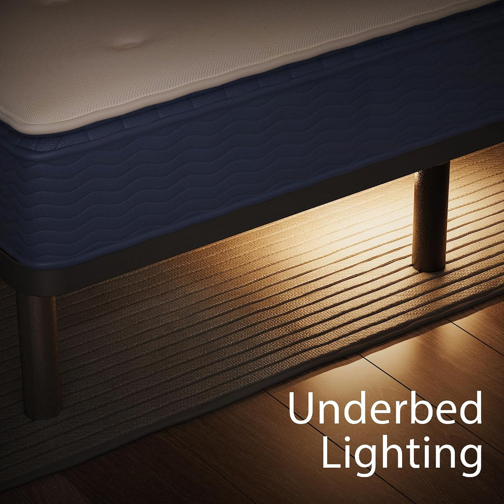 AbyssZen Home Care Electric Adjustable Bed Frame with Safety Rail, Full