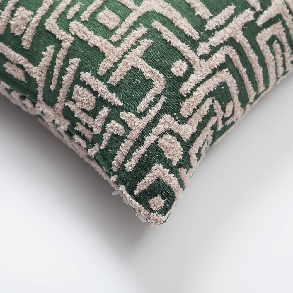 Woven Jacquard Throw Pillow Cover, Pack of 1 Geometric Pattern Textured Decor...