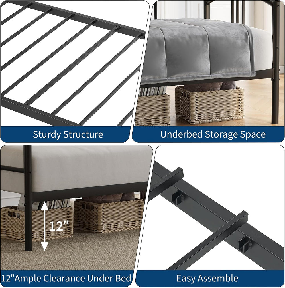 IDEALHOUSE Twin Daybed Without Trundle, Metal Twin Size Daybed, Steel Slat Su...