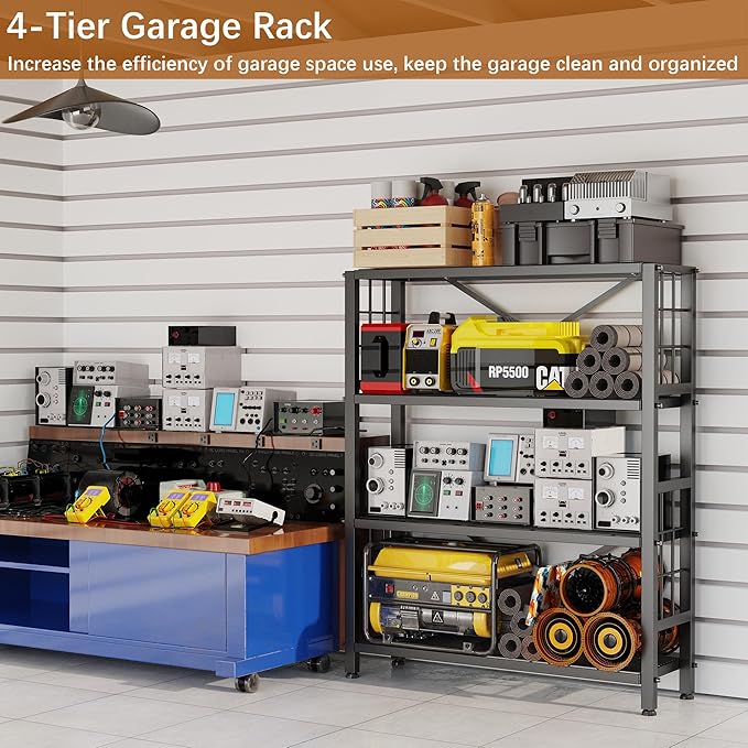 GIOTORENT 4-Wire Heavy-Duty Shelf, Standing Storage Shelves, Metal Shelving