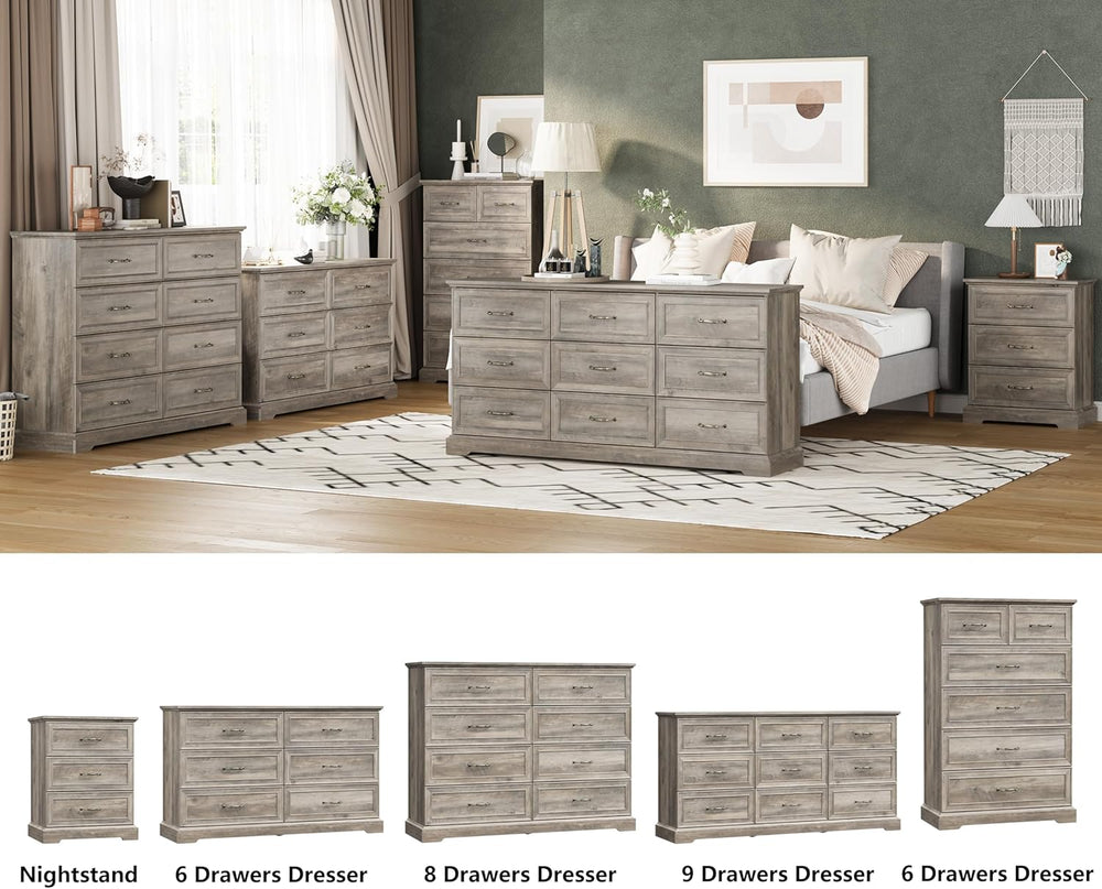 3 Drawer Dresser for Bedroom, 24" Wide Wooden Chest of Drawers, Rustic F...