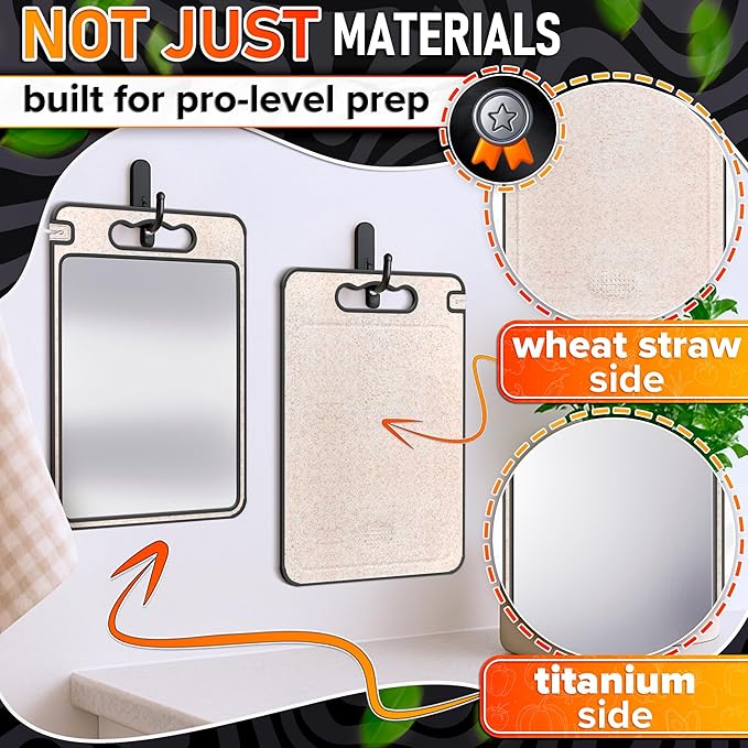 Double Sided Metal Cutting Board Titanium 14.3"x9.8"